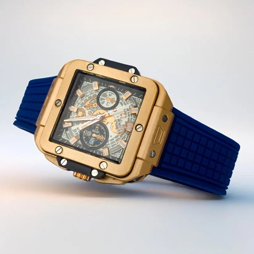 Square Dial Blue strap Unique Watch