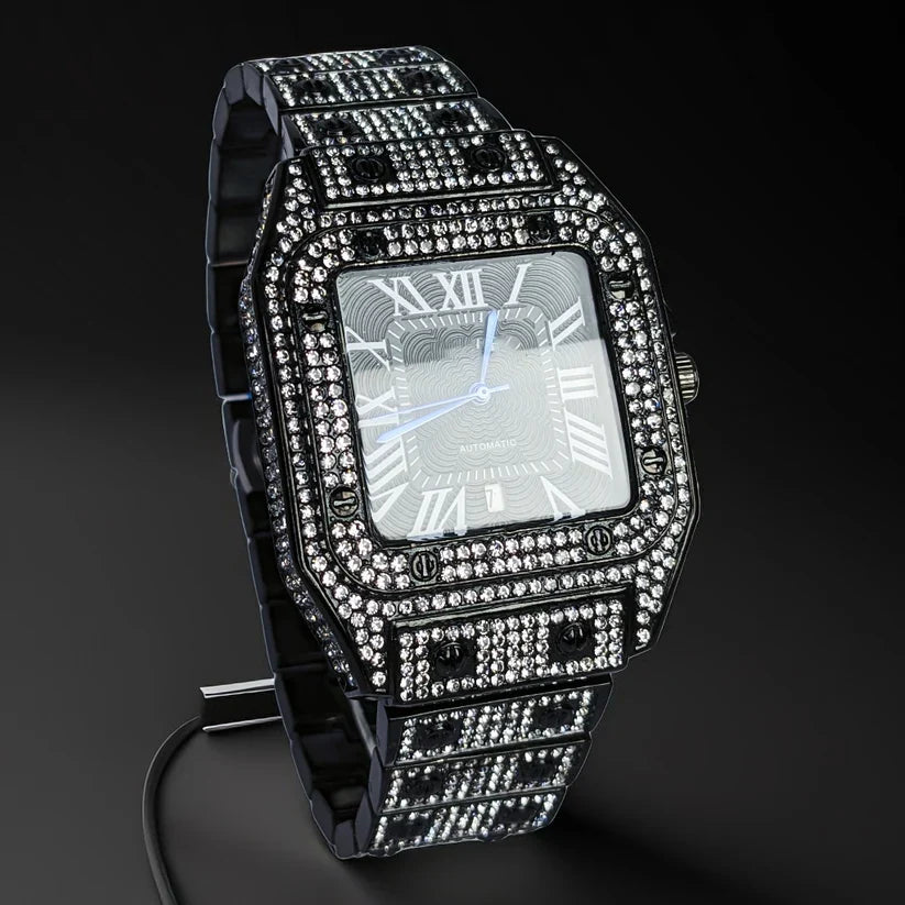 Daimond Black Chain WAtch For Men