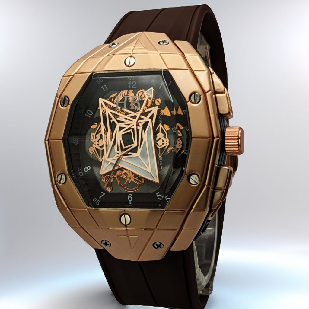 Men Trending Watch Unique Desgin Brown