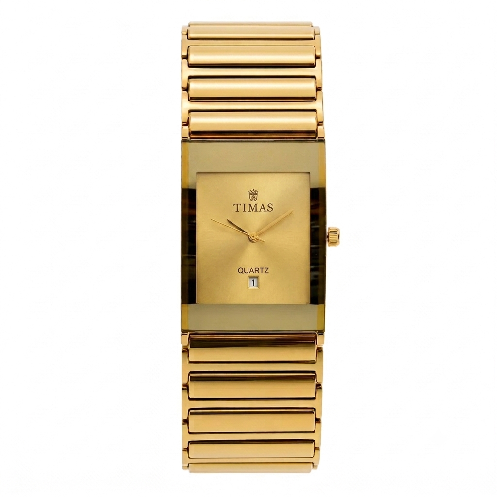 Timas Ceramic Series (Quartz) | Premium Minimalist Square Watch with Full Gold