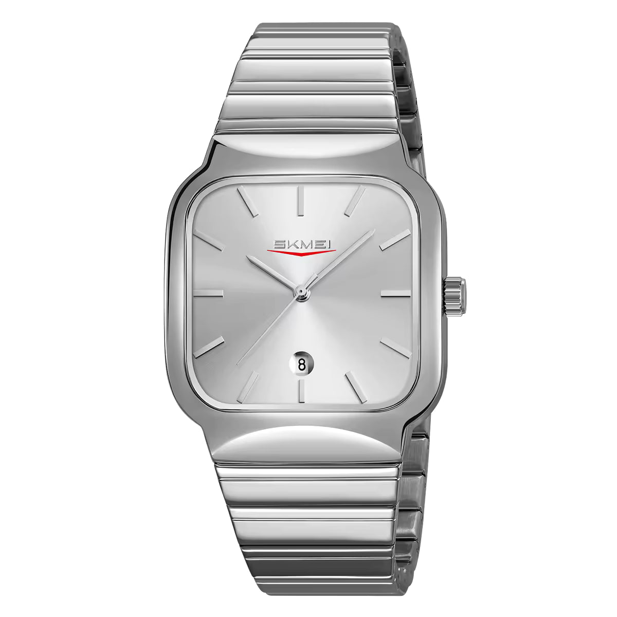 PREIMUIM!!! Silver Dial Aankaaara's Man Woman Hand Watch Stainless Steel Business Hand Clock Fashion with Date Lady Couple Quartz Watch Luxury Desgin Full Silver