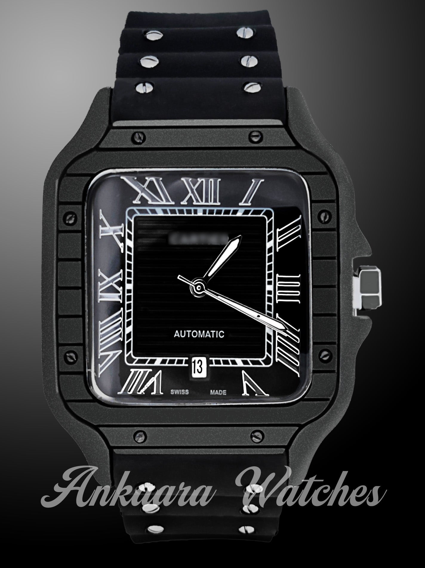 Black Dail n Strap Watch For Men/Boys