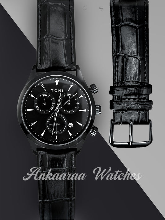 TOMI Full Black Chorograph Watch For Men