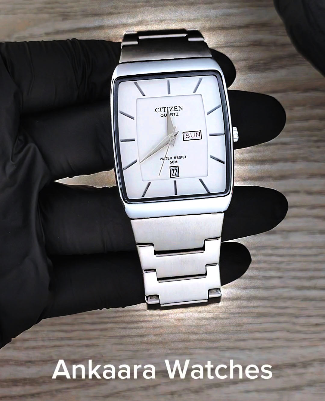 Square Silver Watch For Men