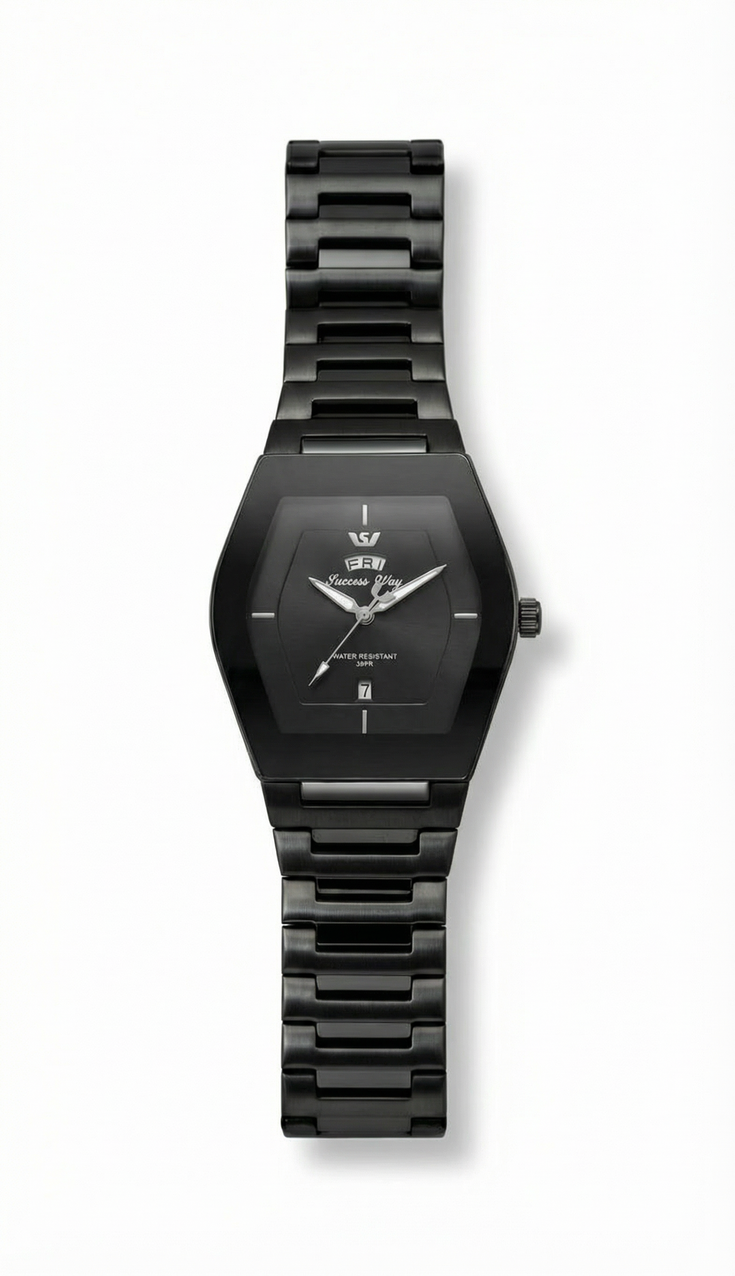 The Midnight Geometric: All-Black Men’s Timepiece