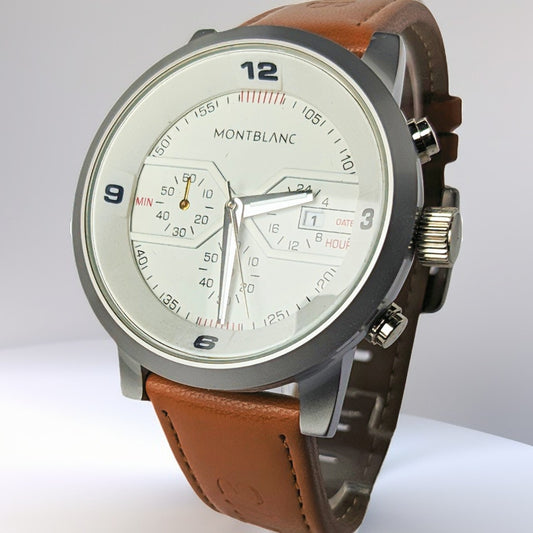 MB Brown Strap Watch For Men