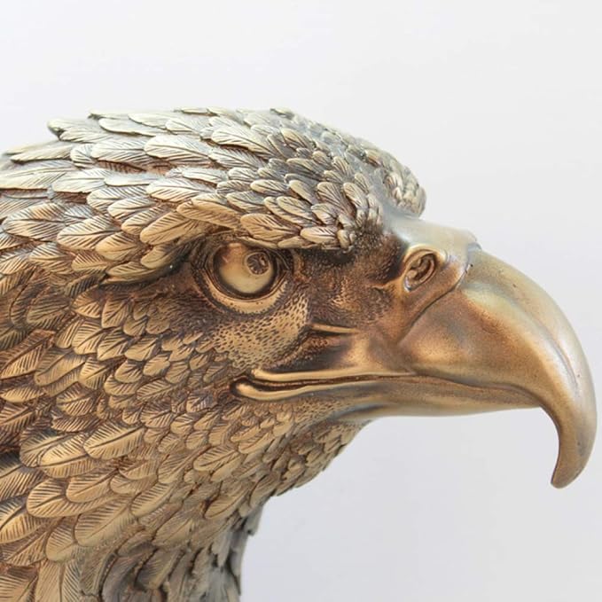 Ankaaara's Antique Bronze Eagle Head Ornaments Office Home Decoration Resin Crafts