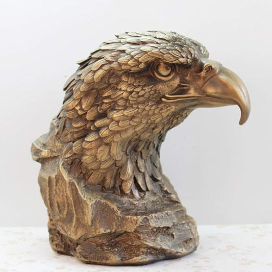 Ankaaara's Antique Bronze Eagle Head Ornaments Office Home Decoration Resin Crafts