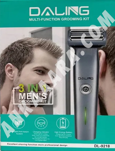 DALING 3 In 1 cpmact size Rechargeable Hair Clipper Shaver beard Styling Hair Removal machine