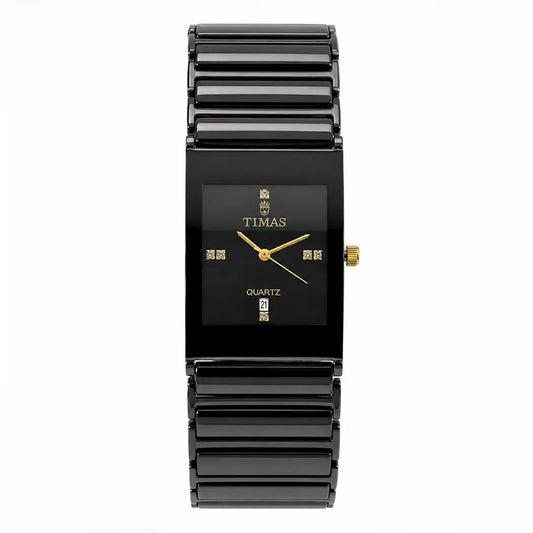 Timas Ceramic Series (Quartz) | Premium Minimalist Square Watch with Diamond-Cut Accents