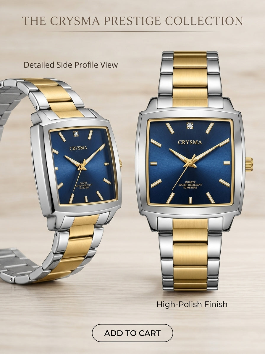 PREMIUM Blue Dial Square Dial Men Fashionable Chain Watch in