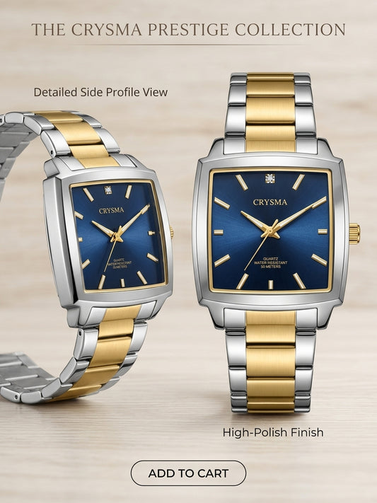 PREMIUM Blue Dial Square Dial Men Fashionable Chain Watch in