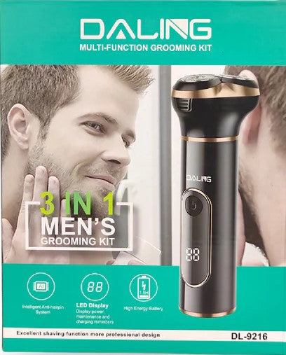 3 in 1 Rechargeable Grooming Kit - Trimmer - Shaver - DALING DL-9216 FB