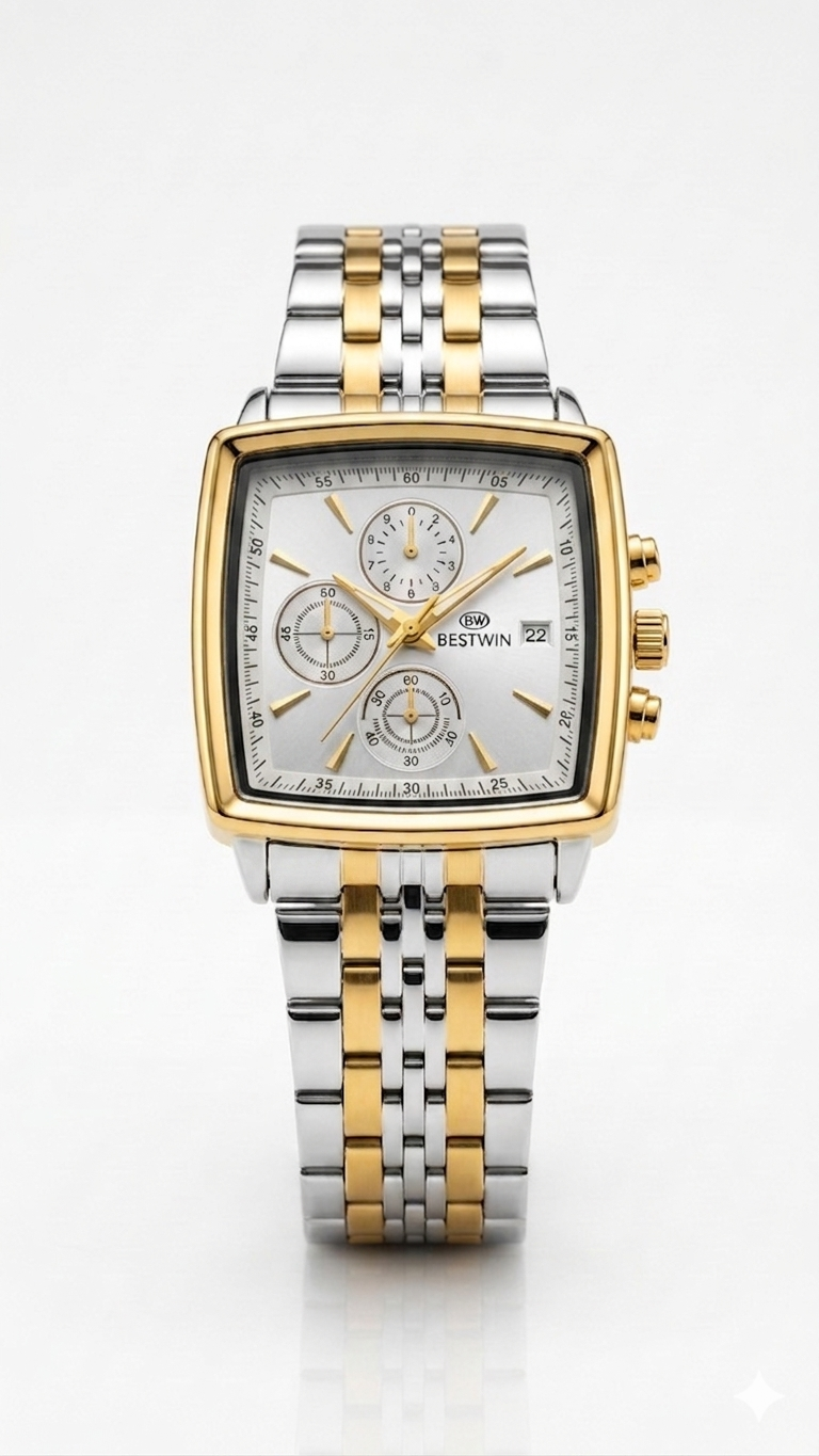 Ankaaara Classic Square Chronograph - Two-Tone