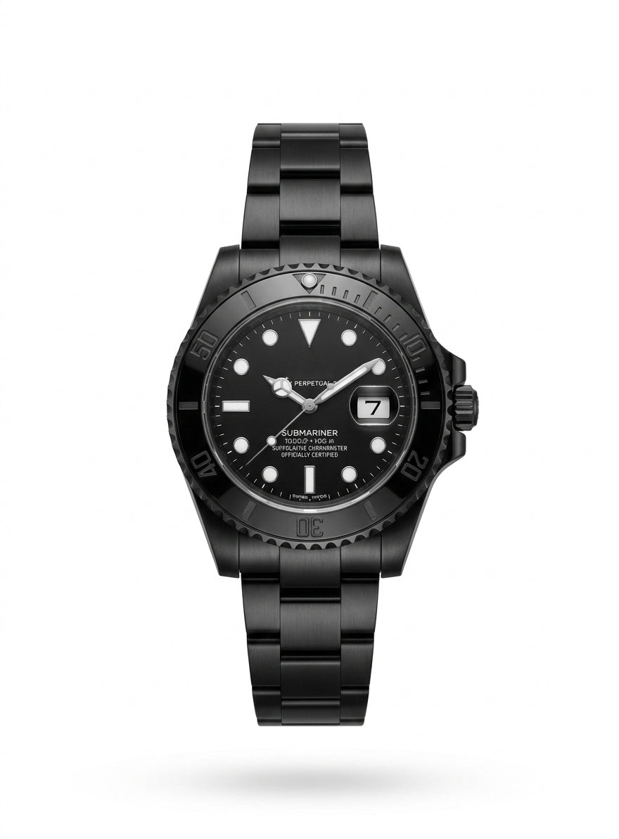 RLX Custom DLC Coated Full Black Steel Automatic Watch