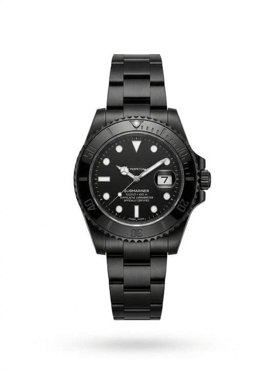 RLX Custom DLC Coated Full Black Steel Automatic Watch