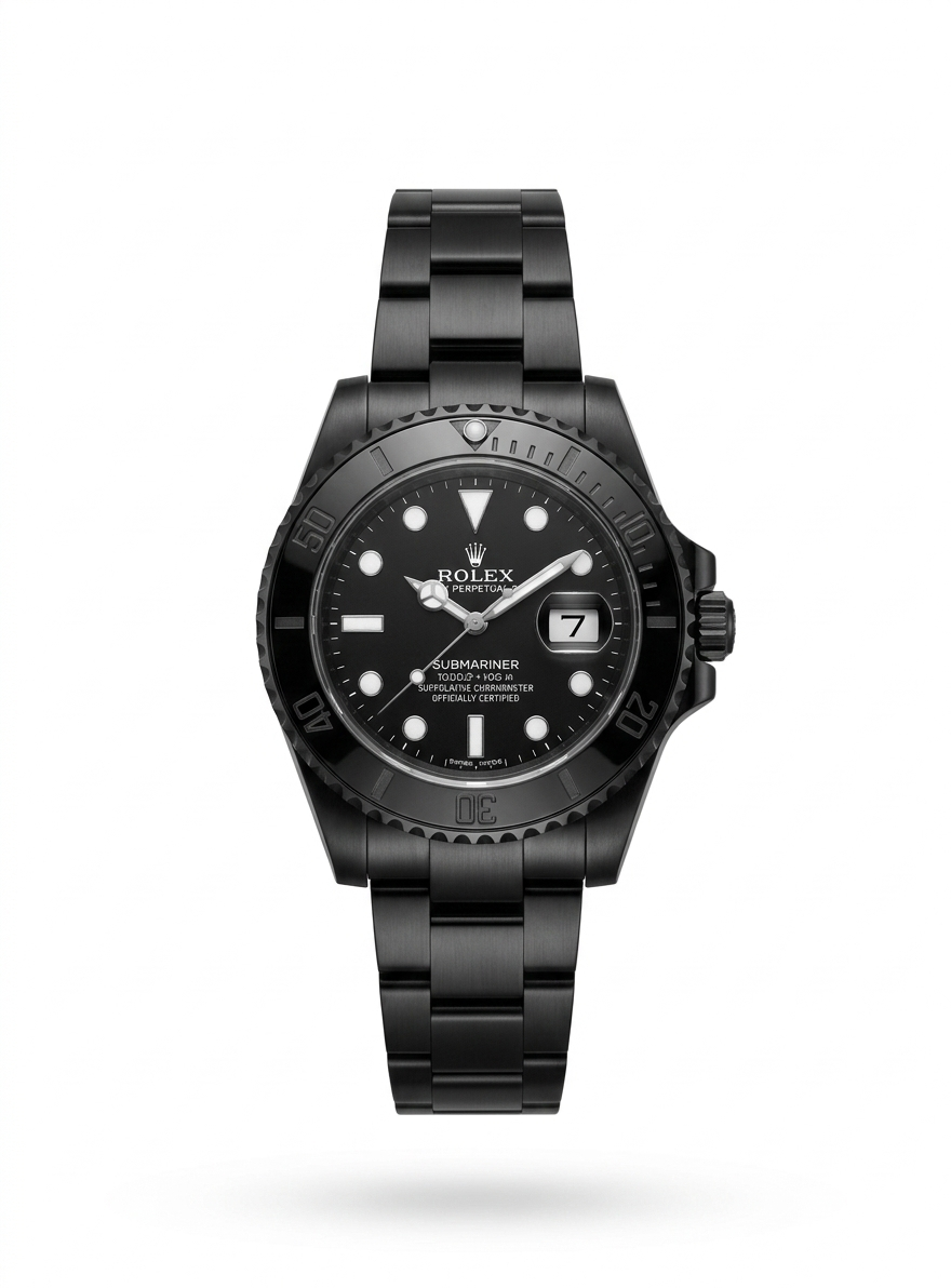 RLX Custom DLC Coated Full Black Steel Automatic Watch