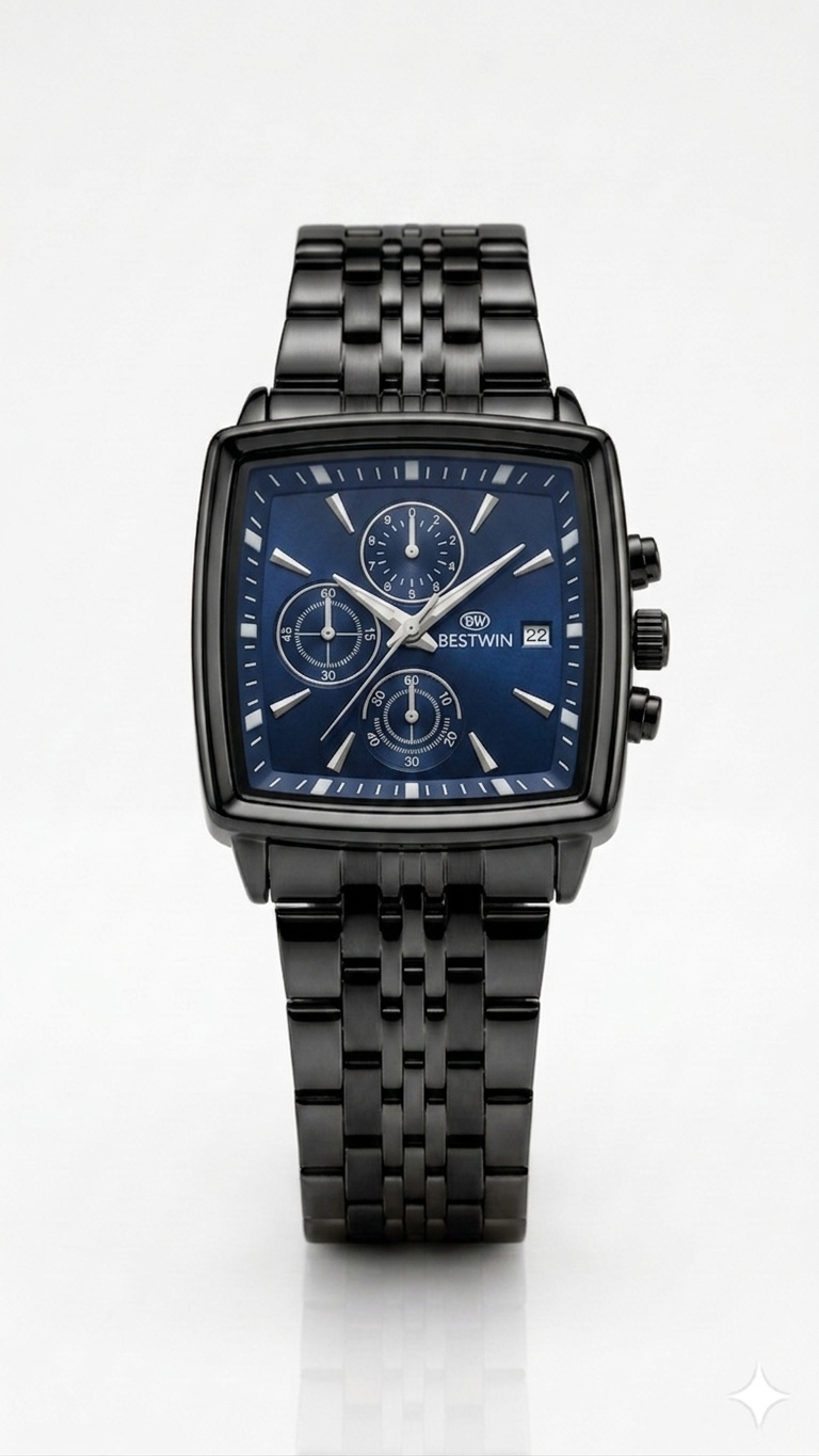 Ankaaara Classic Square Chronograph – Black