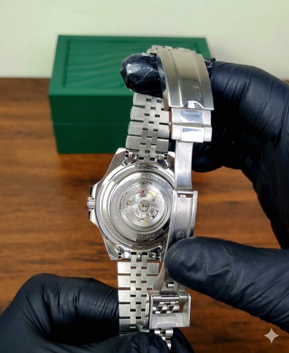 RLX Blue & Black Split Ceramic Bezel Automatic Watch Semi Auto