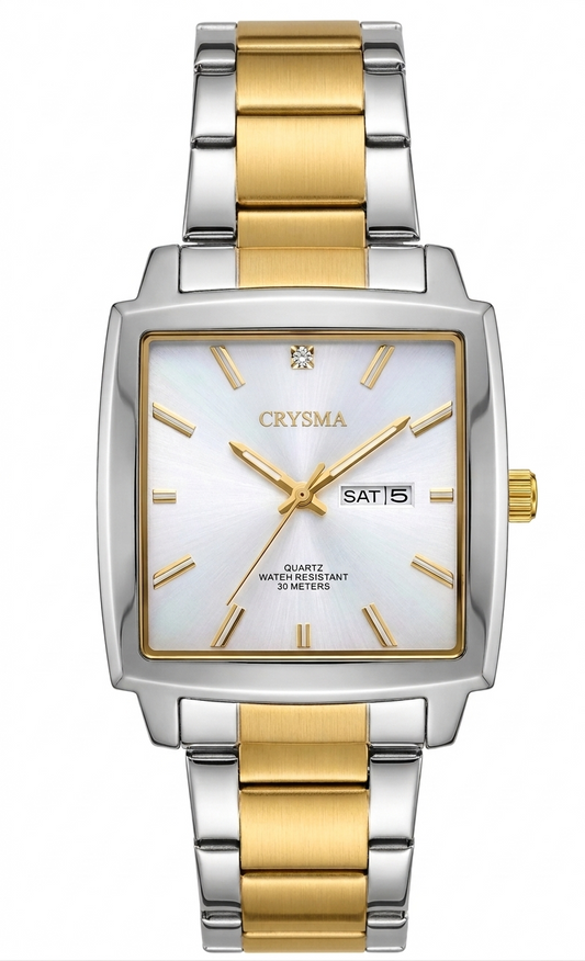 PREMIUM Square Dial Men Fashionable Chain Watch in DUAL TONE MEN