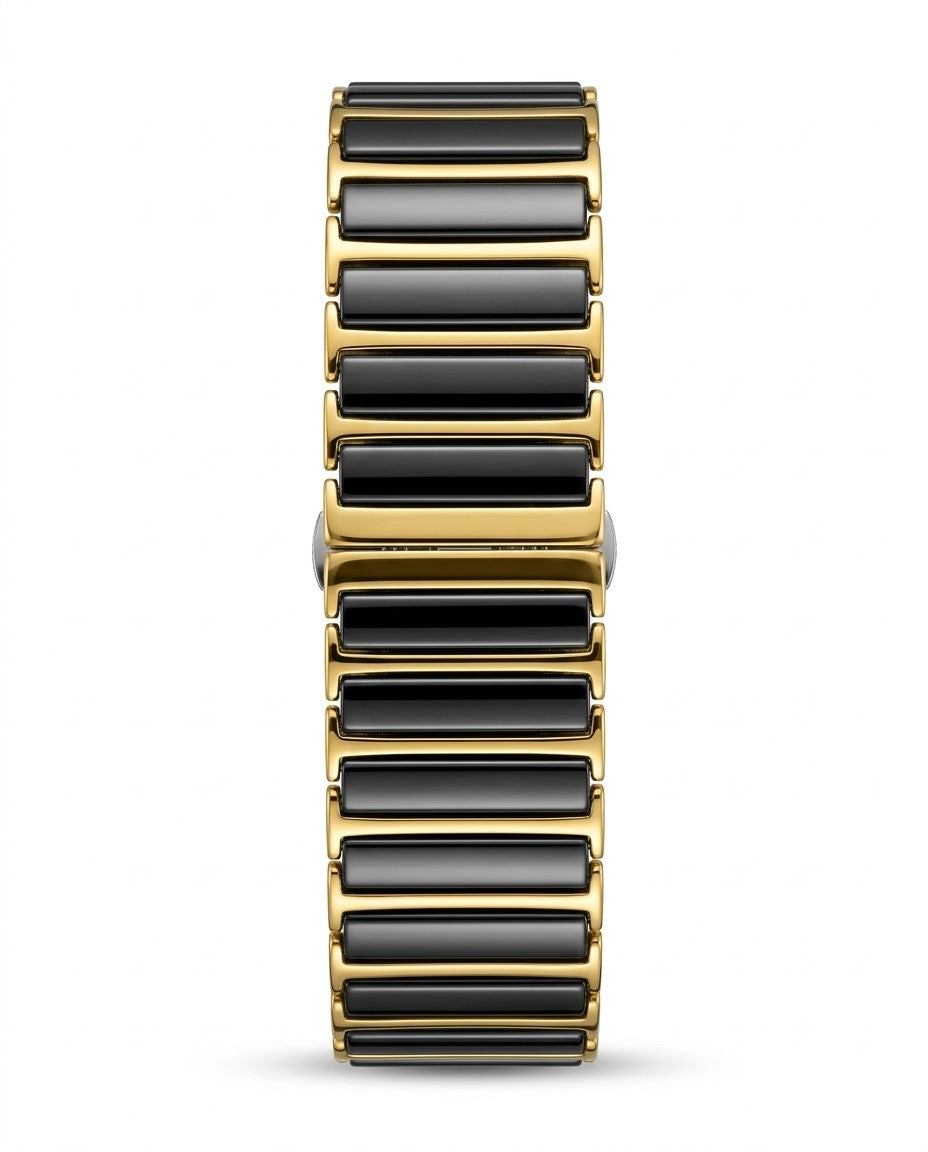 Timas Ceramic Series (Quartz) | Premium Minimalist Square Watch with Black and Gold