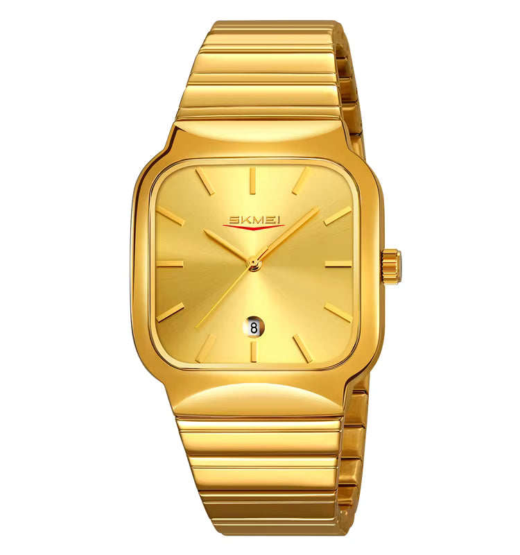 PREIMUIM!!! Gold Aankaaara's Man Woman Hand Watch Stainless Steel Business Hand Clock Fashion with Date Lady Couple Quartz Watch Luxury Desgin