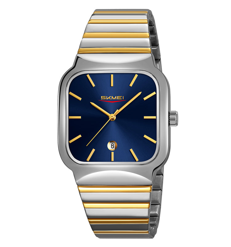 PREIMUIM!!! Blue Dial Aankaaara's Man Woman Hand Watch Stainless Steel Business Hand Clock Fashion with Date Lady Couple Quartz Watch Luxury Desgin