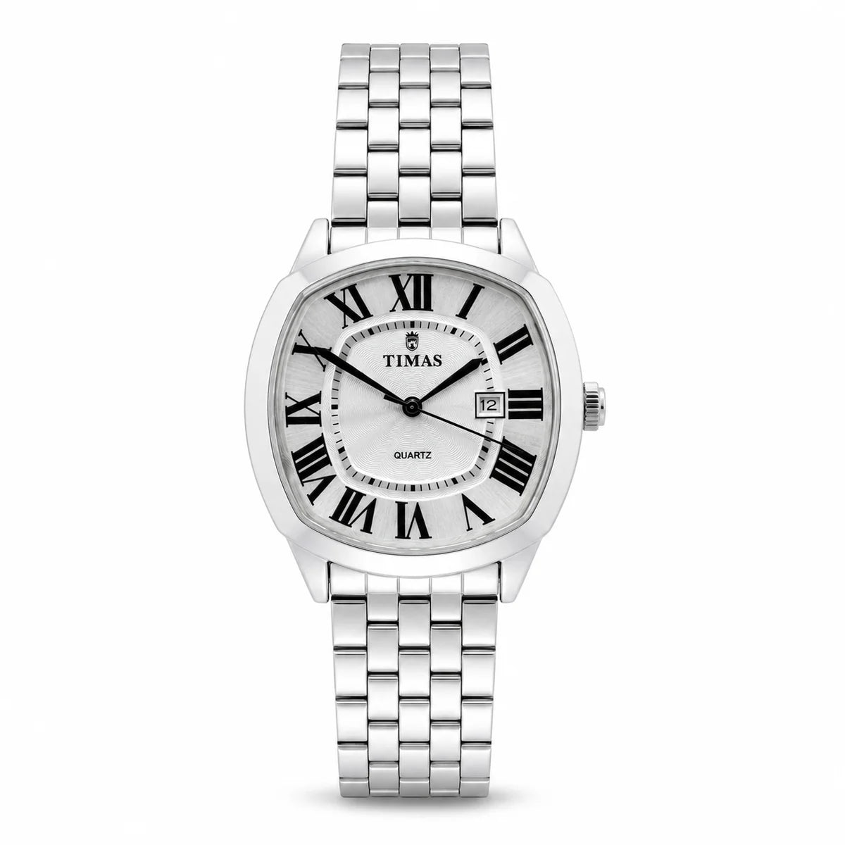 TIMAS Luxury Cushion Case Quartz Watch with Two-Tone Stainless Steel Bracelet (AWTM-00299)
