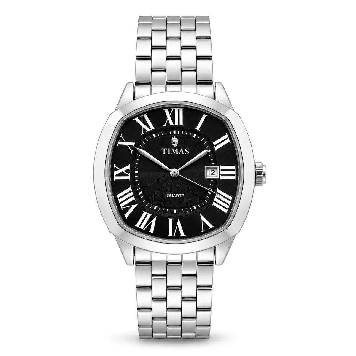 TIMAS Luxury Cushion Case Quartz Watch with Two-Tone Stainless Steel Bracelet (AWTM-00299)