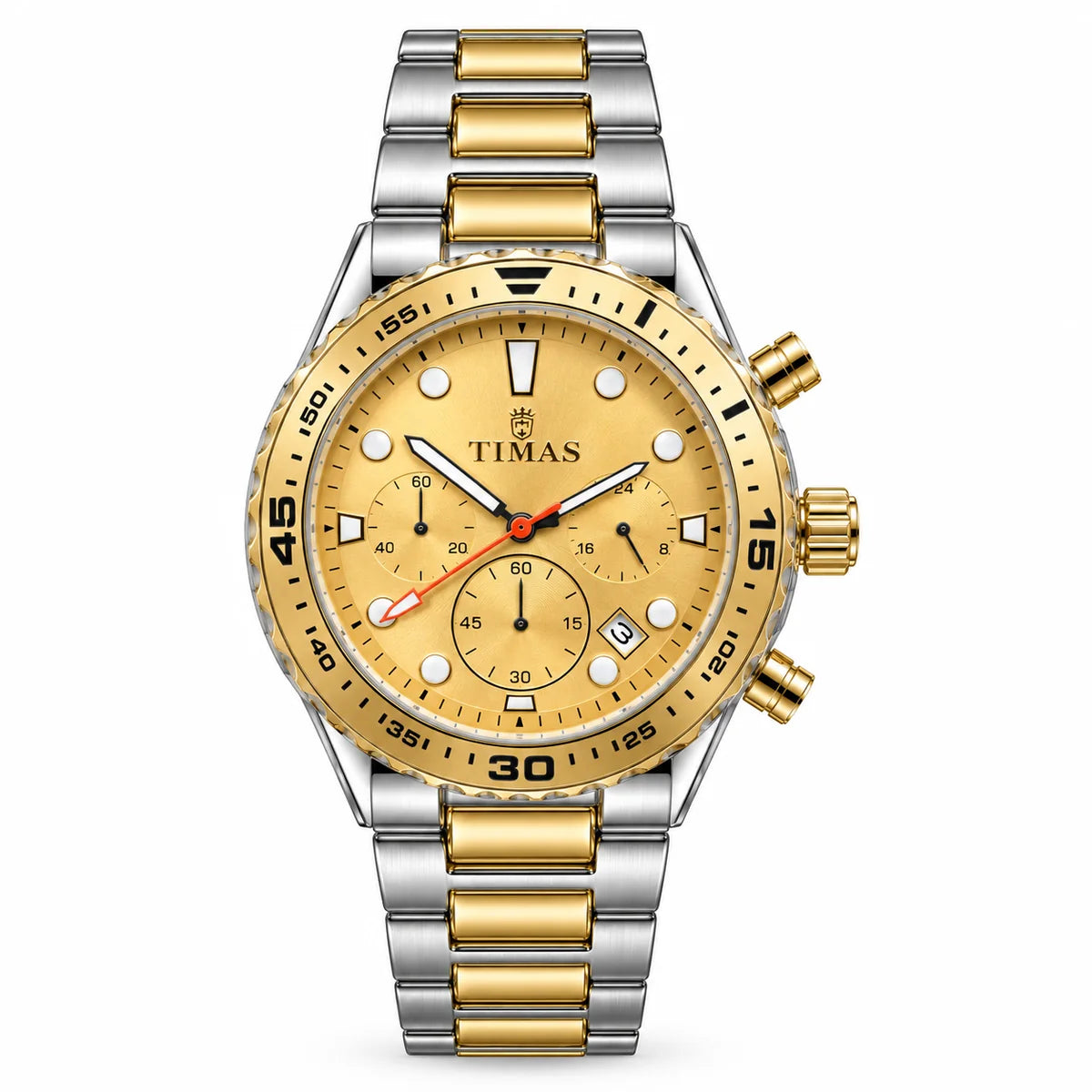 TIMAS Chronograph Quartz Watch with Functional Sub-Dials & Date Display (AWTM-00311)