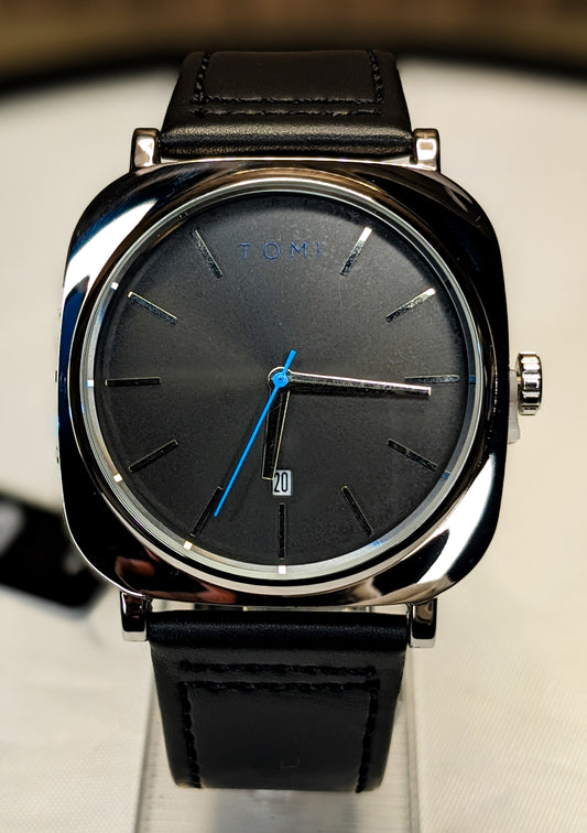 Black dial watch for men