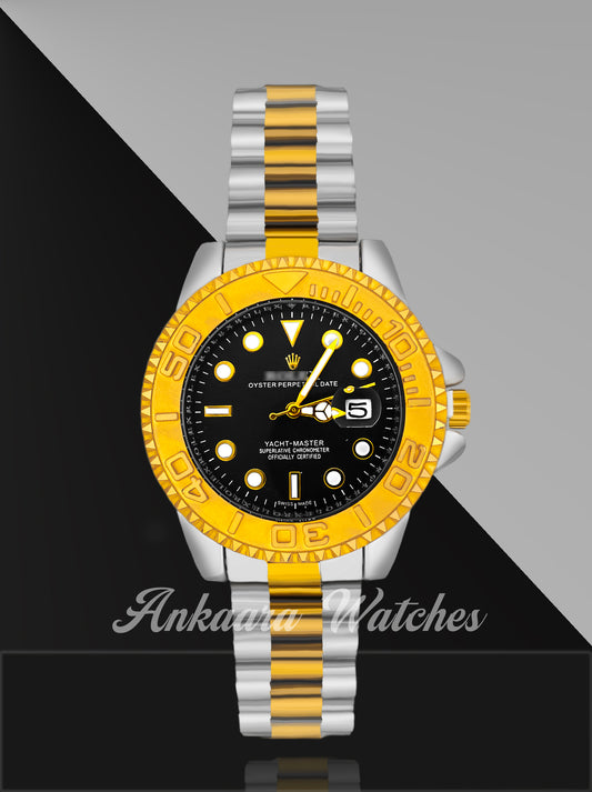Ankaara Luxury Yacht-Master Inspired Chain Watch – Two-Tone Gold & Silver MASTER QUALITY