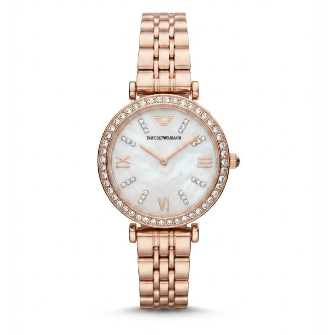 Mother-of-Pearl & Crystal Women's Quartz Watch (AWEL-00282)