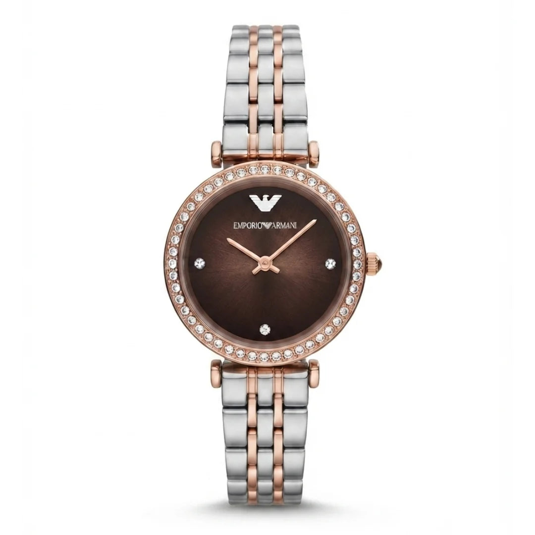 Crystal Bezel Two-Tone Women's Quartz Watch (AWEL-00281)