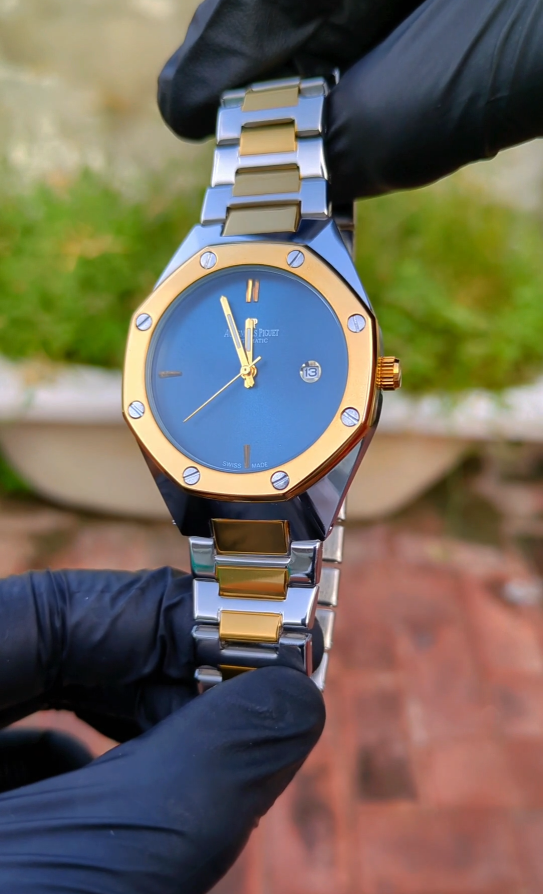 Premium Luxury  Blue Dial Two-Tone Gold & Silver Men’s  Watch – Classic Royal Design with Date Display