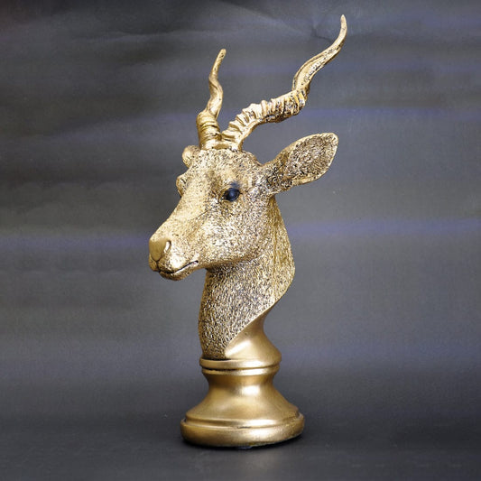 Resin Antique Deer Face Showpiece for Home Decor, Dust With Dry Cloth, Packaging Type: Box Packaging