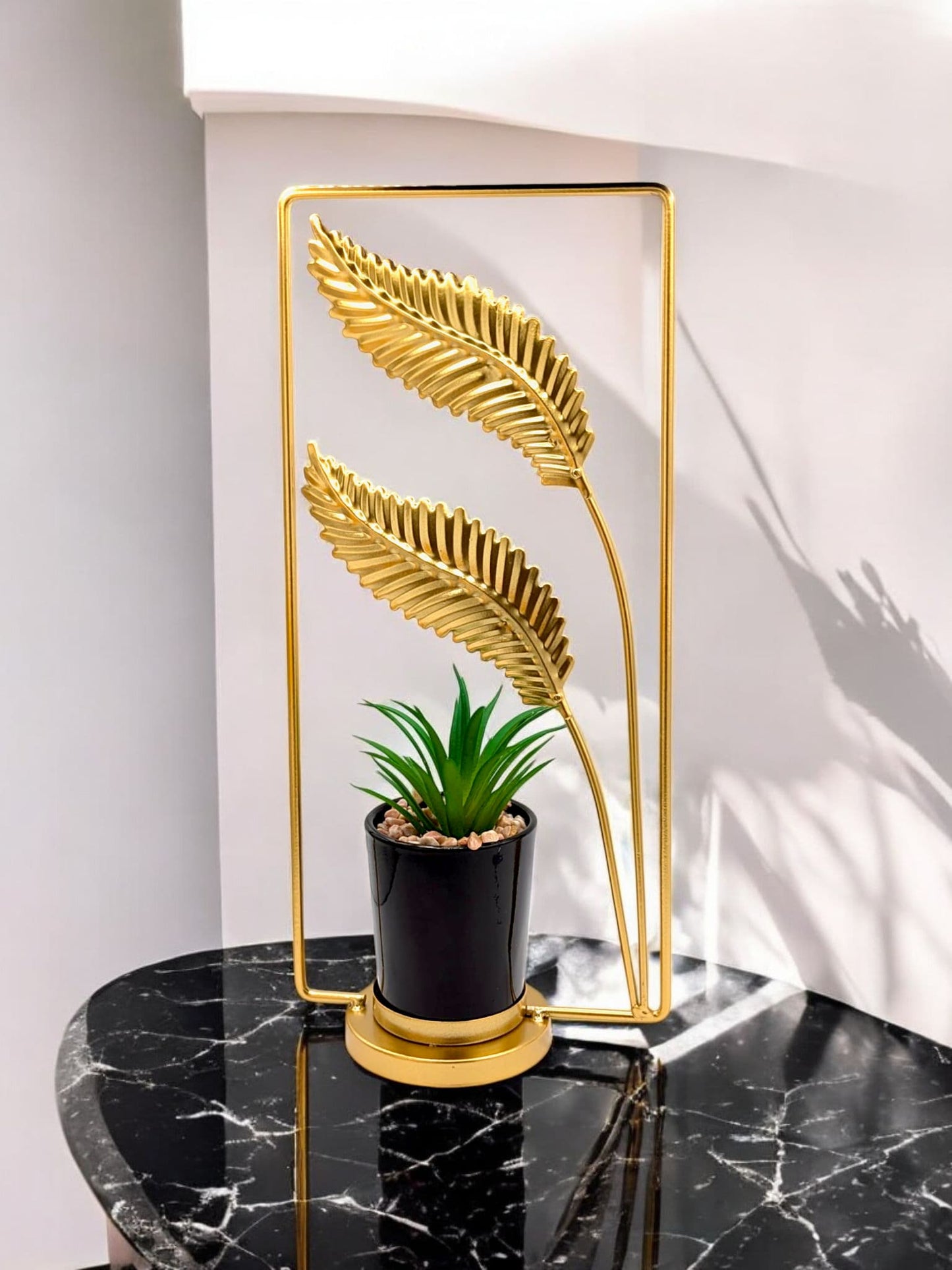Nordic Luxury Iron Handicraft Plant Ornament - The Twin Leaf