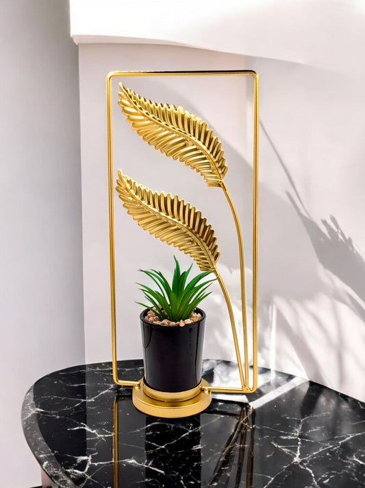 Nordic Luxury Iron Handicraft Plant Ornament - The Twin Leaf