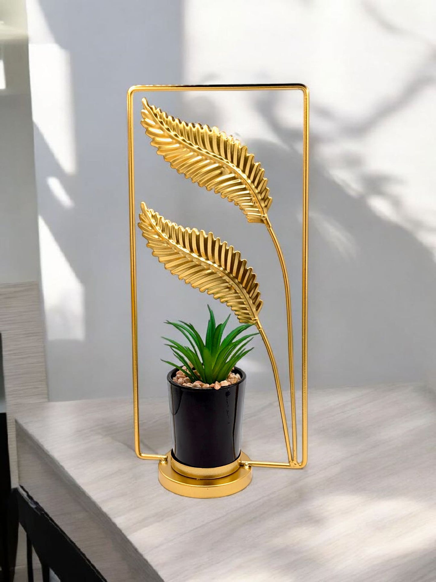 Nordic Luxury Iron Handicraft Plant Ornament - The Twin Leaf