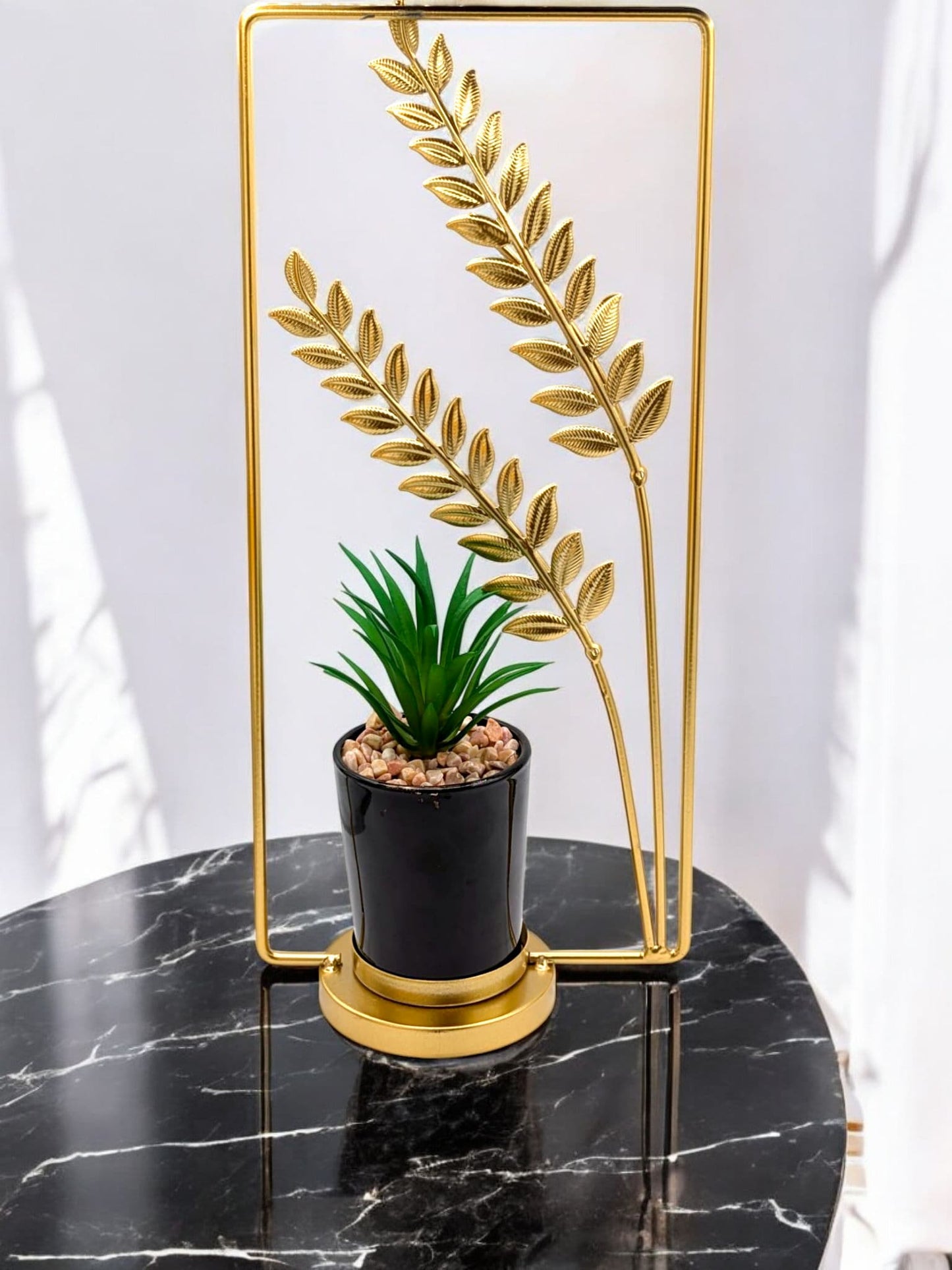 Nordic Luxury Iron Handicraft Plant Ornament - The Twin Leaf