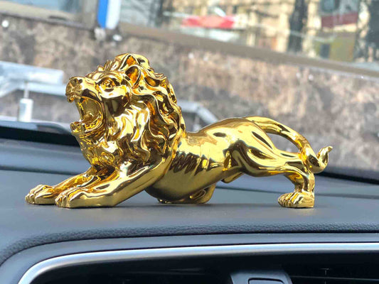 Lion Golden Car Automobile Interior Dashboard, Home Decoration Piece Accessories & Gift