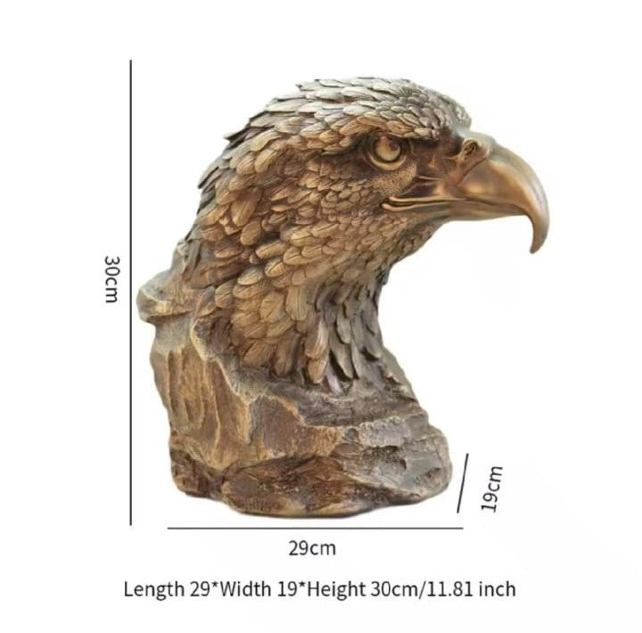 Ankaaara's Antique Bronze Eagle Head Ornaments Office Home Decoration Resin Crafts
