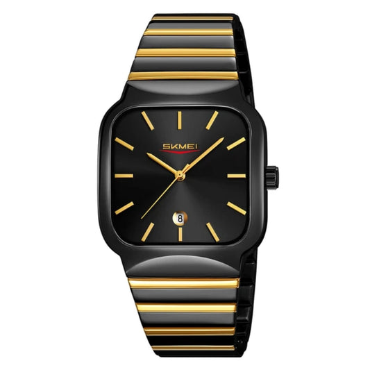 PREIMUIM!!! Black and Gold Aankaaara's Man Woman Hand Watch Stainless Steel Business Hand Clock Fashion with Date Lady Couple Quartz Watch Luxury Desgin