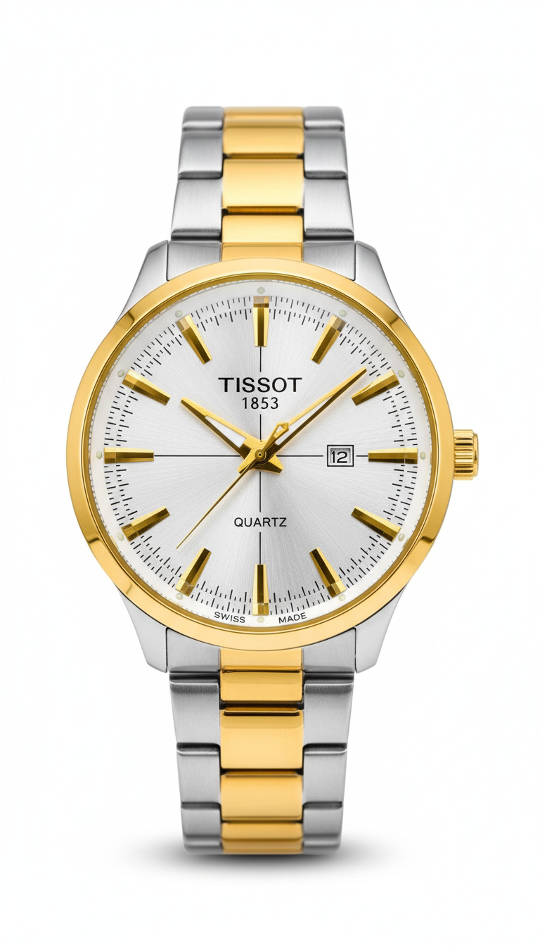 Elegant Stainless Steel Men’s Watch with Calendar Feature