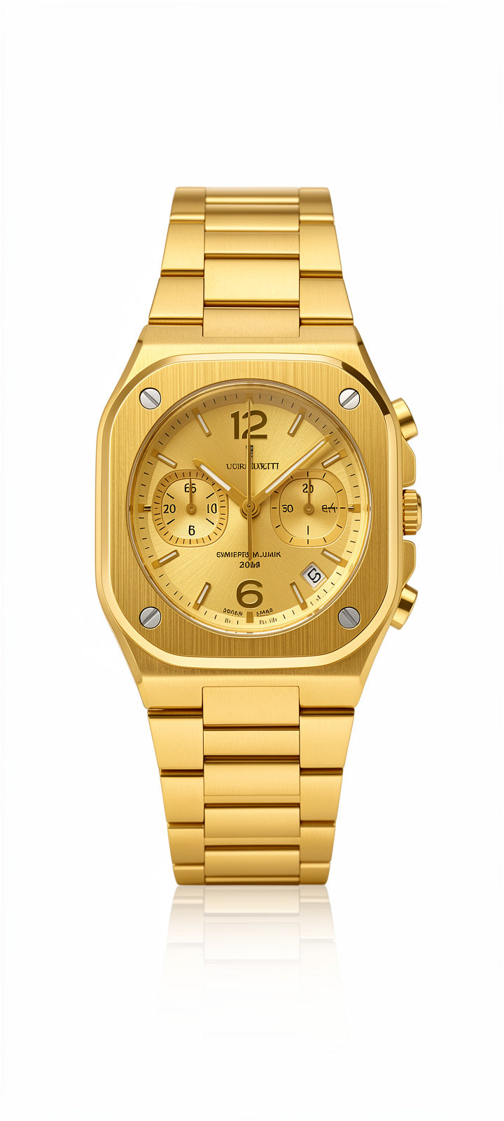 The Midas Chronograph: Signature Gold Square Edition