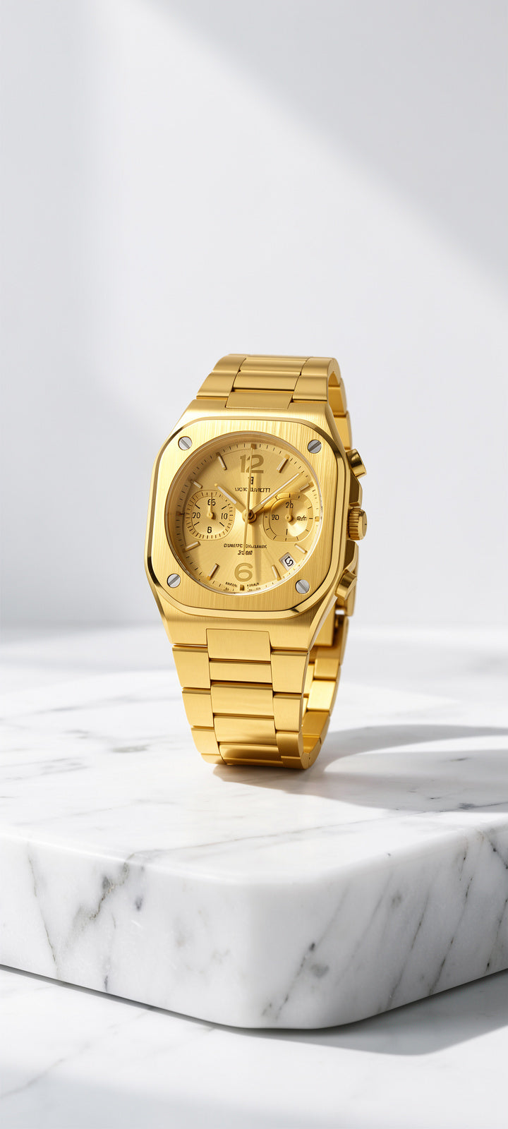 The Midas Chronograph: Signature Gold Square Edition