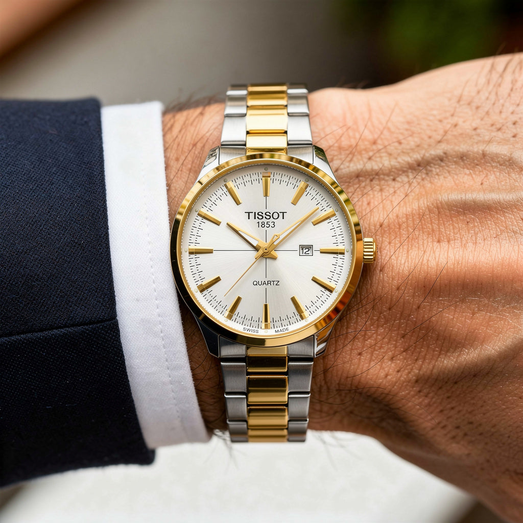 Elegant Stainless Steel Men’s Watch with Calendar Feature