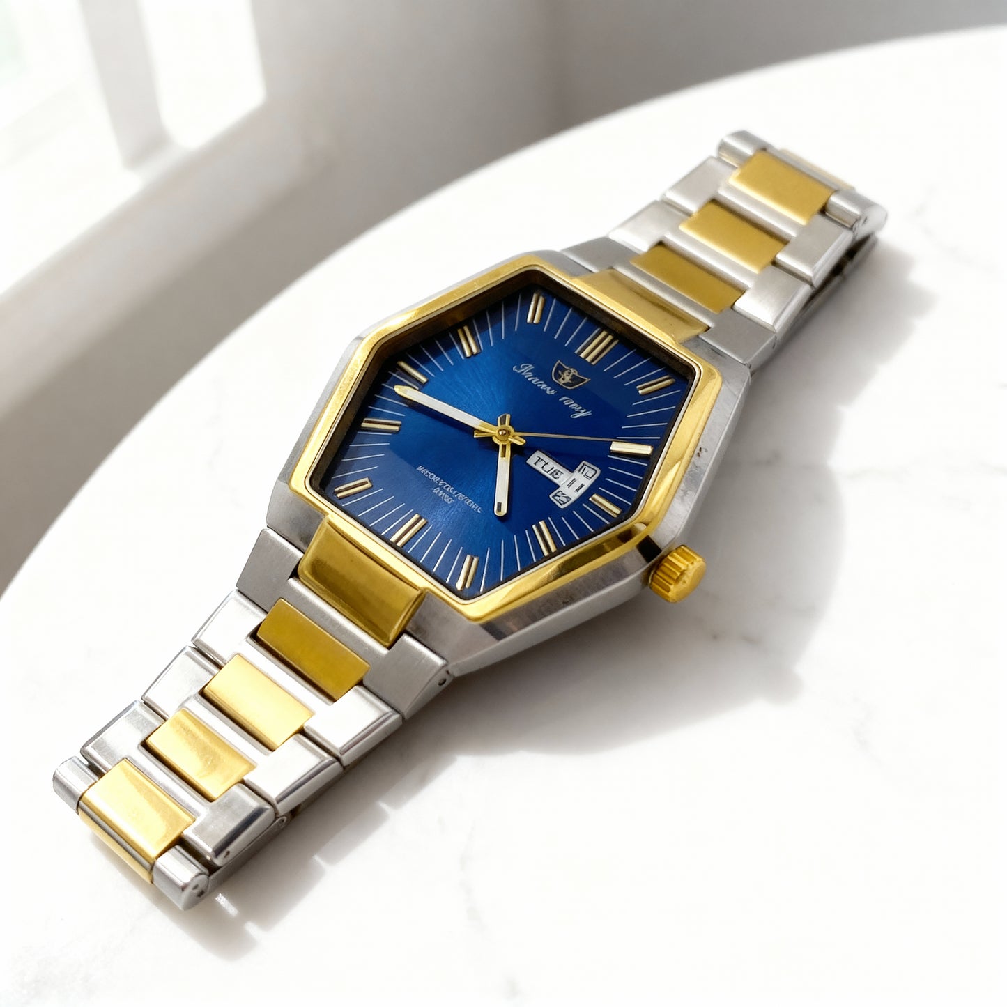 Dual Tone Chain Watch