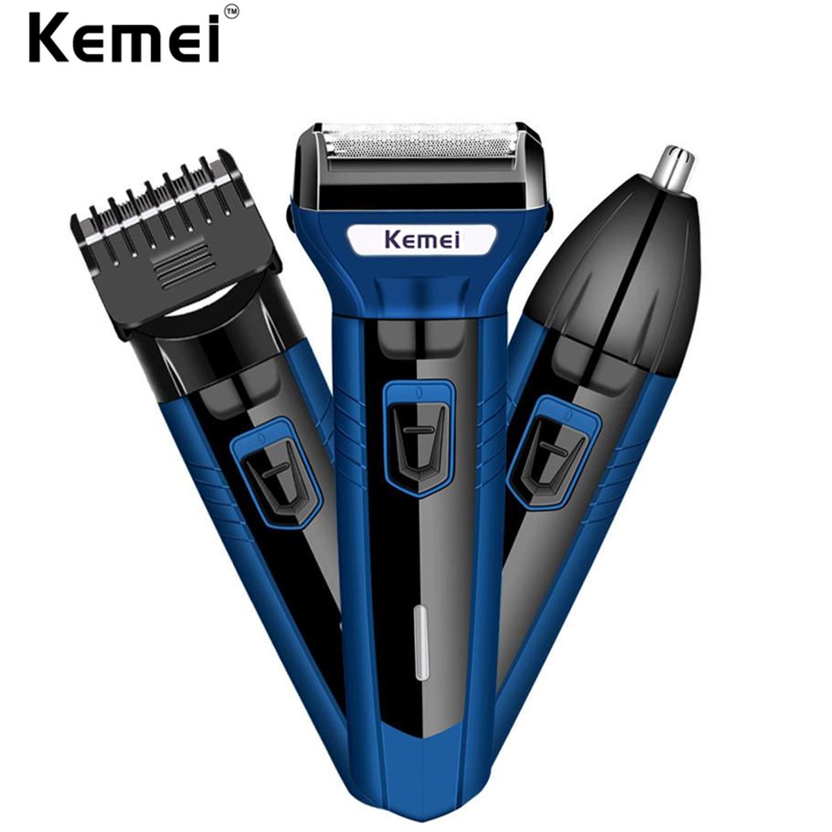 KM 6330 / 36332 3 In 1 Rechargeable Hair Trimmer, Shaver, Nose Trimmer For Men. Hair Removal machine for men IMPORTED