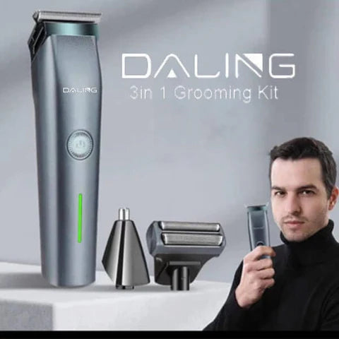 DALING 3 In 1 cpmact size Rechargeable Hair Clipper Shaver beard Styling Hair Removal machine